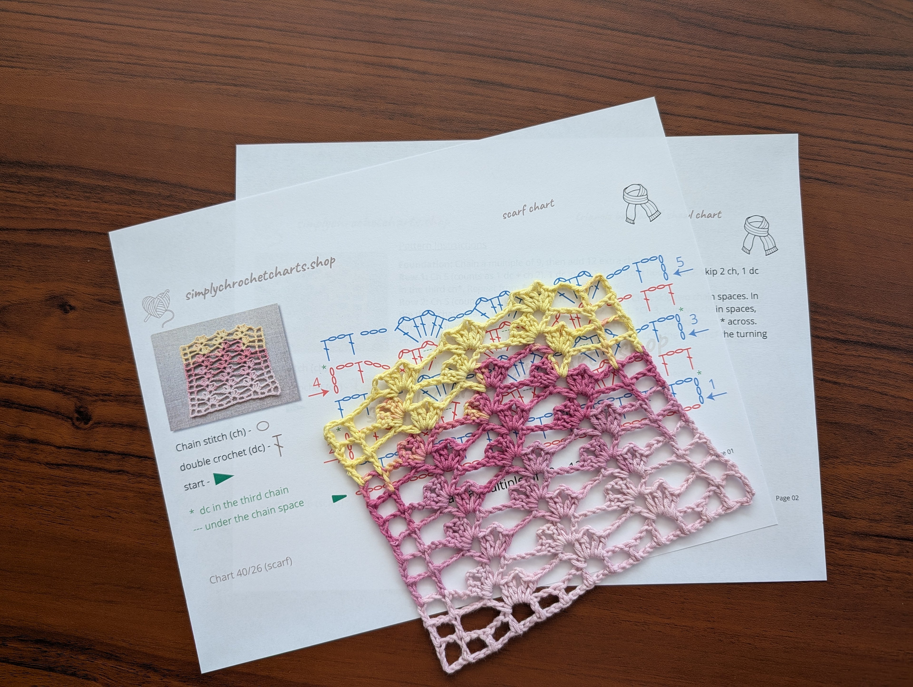 Scarf Crochet Chart PDF #40