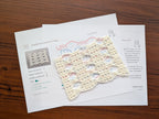 High-contrast visual crochet chart diagram with universal symbols for Scarf Pattern 42.