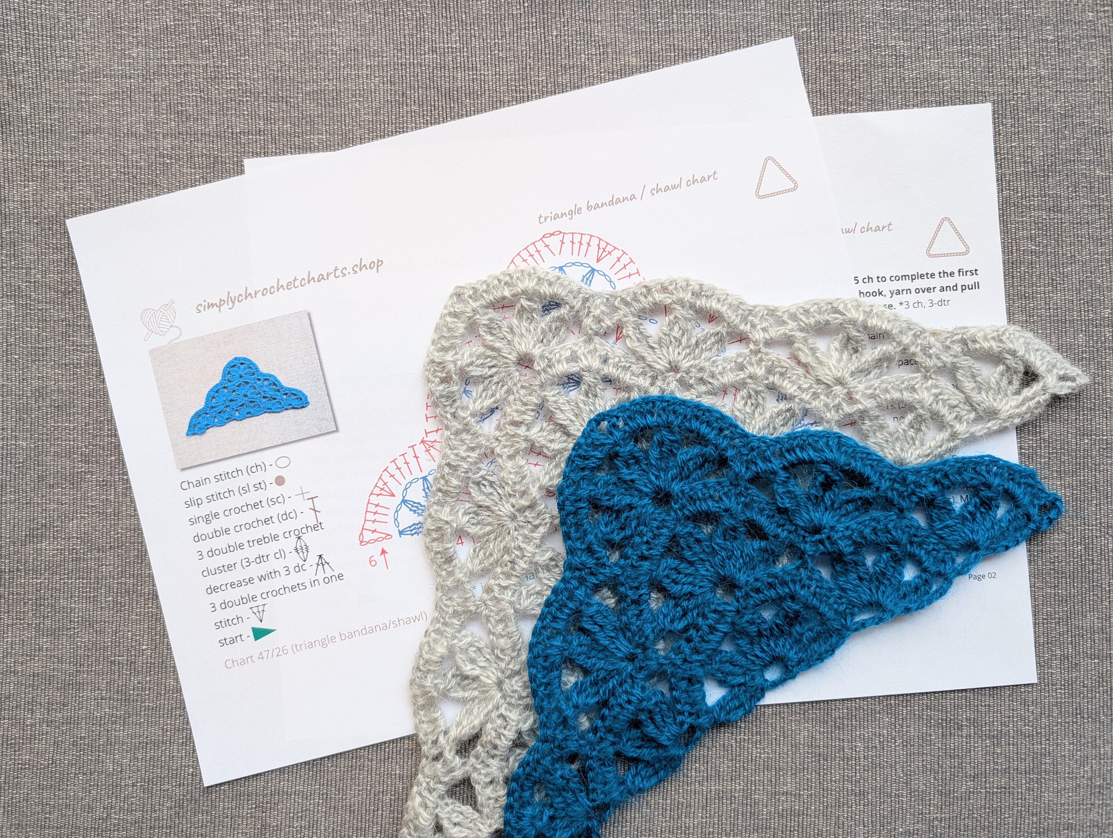 Triangle Shawl Crochet Chart PDF #47