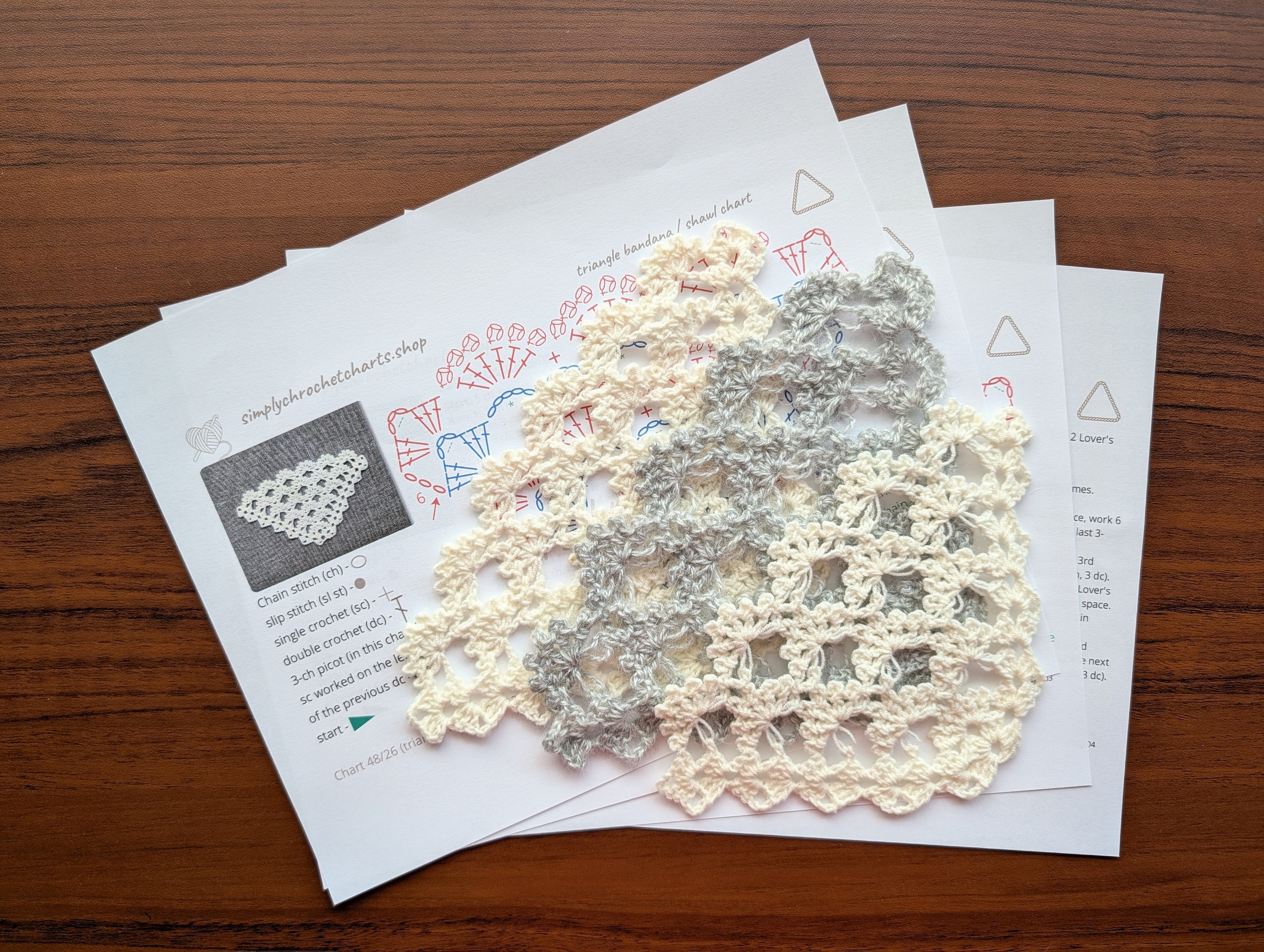 Triangle Shawl Crochet Chart PDF #48