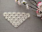 Triangle crochet bandana shawl with delicate openwork lace pattern, Chart 71.