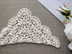 Triangle crochet bandana shawl with delicate openwork lace pattern, Chart 74.