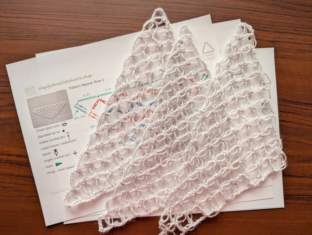 Triangle Crochet Shawl Chart PDF #65