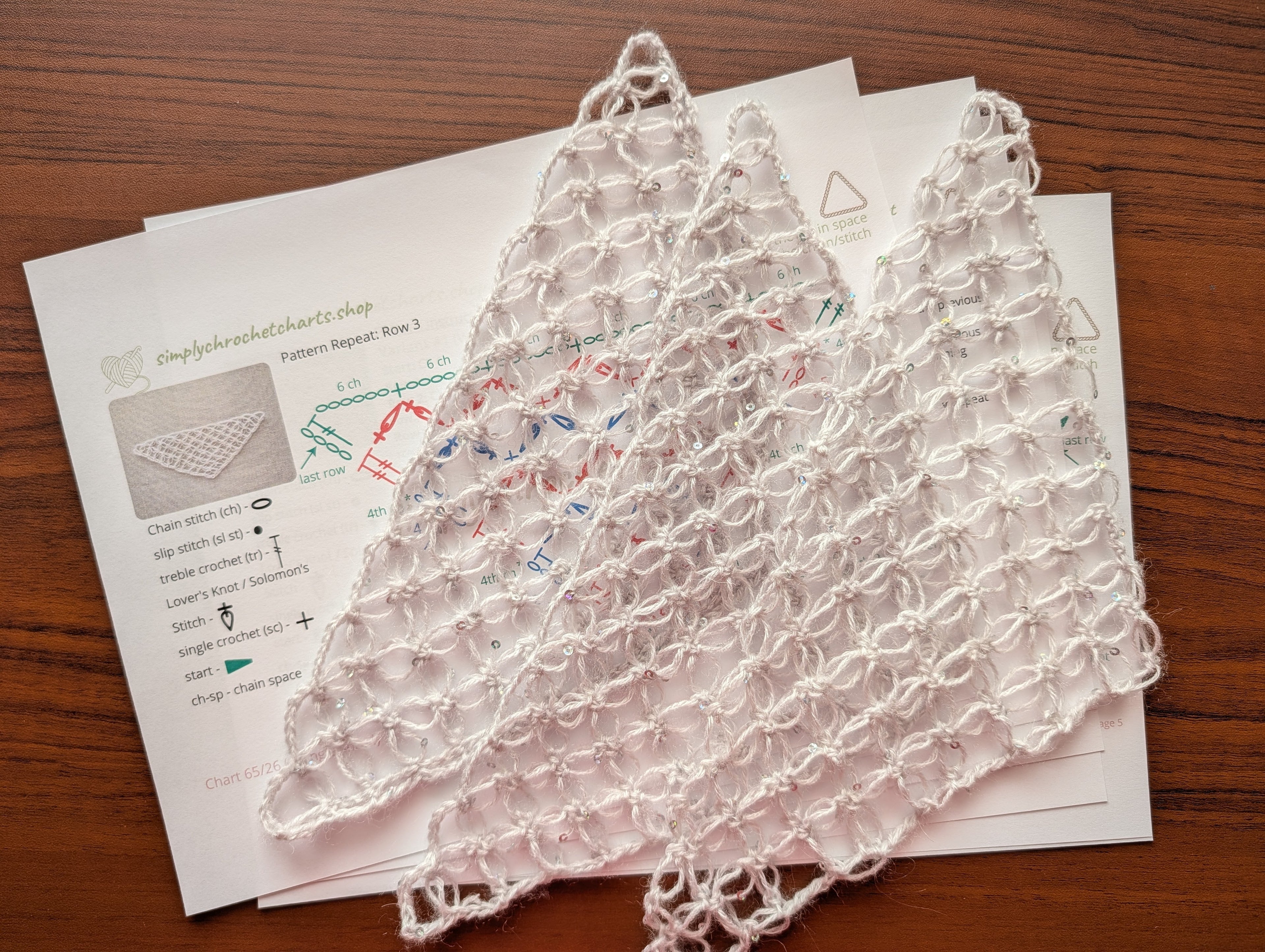 Triangle Crochet Shawl Chart PDF #65