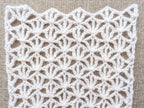 Work-in-progress shot showing the starting chain and first row setup for Chart 101 beginner crochet lace.