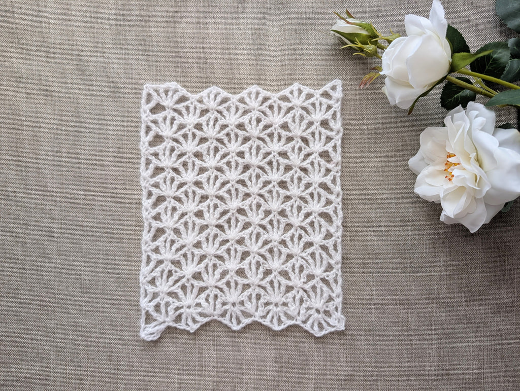 Printable 3-page PDF crochet pattern preview showing universal vector chart symbols and US terms for Chart 101.