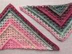Close-up of 3D front-post ridges and granny stitch clusters in Chart 113 crochet wrap pattern.