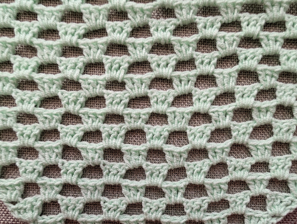 Handmade lace crochet triangle shawl bandana made with Chart 105 customizable corner design