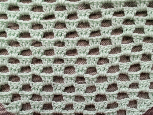 Handmade lace crochet triangle shawl bandana made with Chart 105 customizable corner design