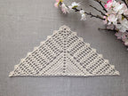 Finished solid double crochet and shell stitch triangle shawl, Digital Pattern 115.