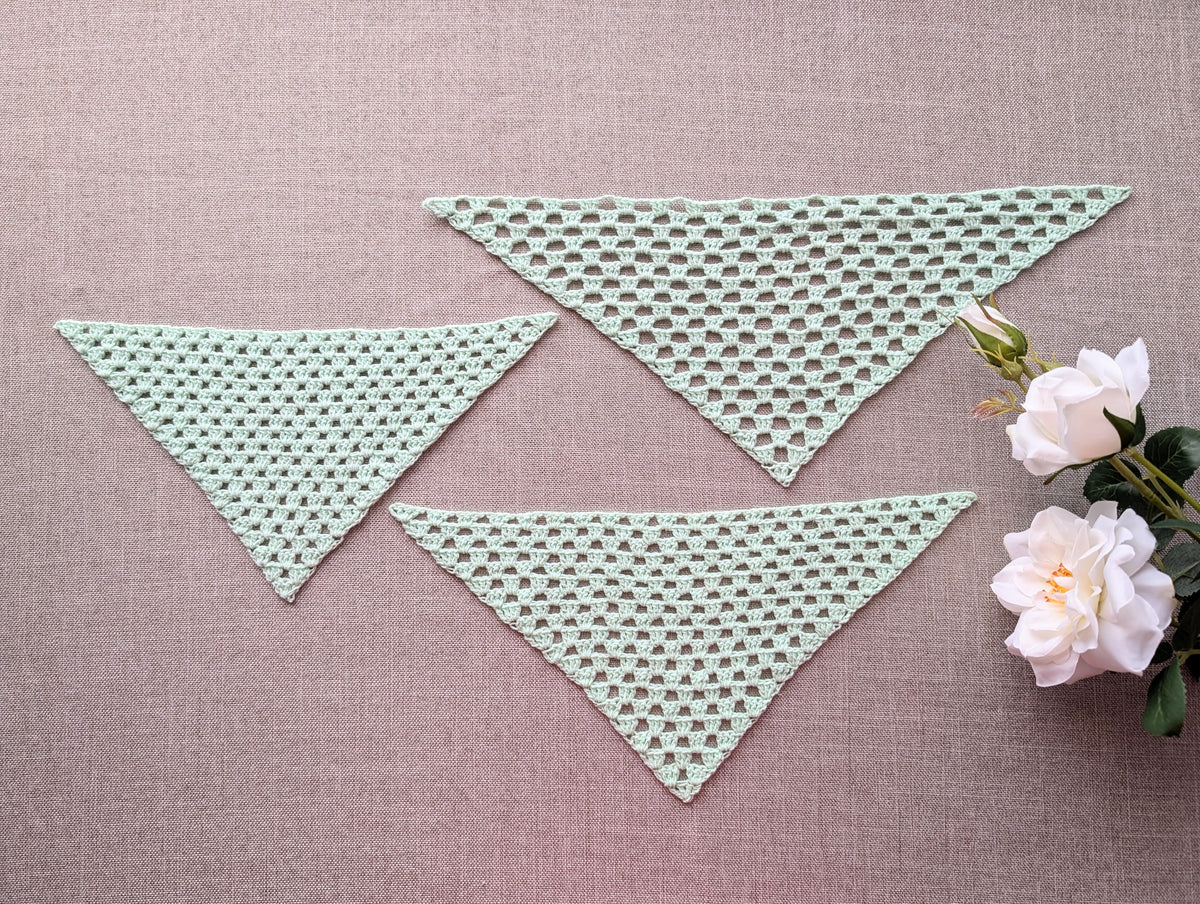 Chart 105 beginner 3-in-1 crochet bandana and triangle shawl pattern cover by Simply Crochet Charts