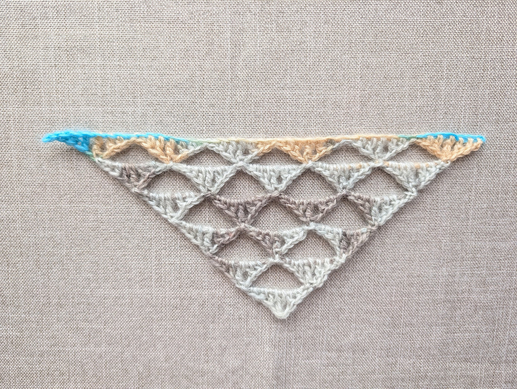 Complete US English crochet stitch key and symbol legend for Chart 111, including abbreviations for single, half double, double, treble, and double treble crochet.